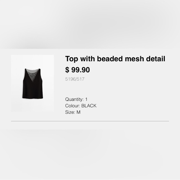 Massimo Dutti Top Beaded Mesh Detail Black V-Neck Women’s Size 6 Chain Mail EUC - Picture 11 of 11